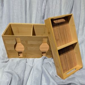 Natural Bamboo Bath Storage Set